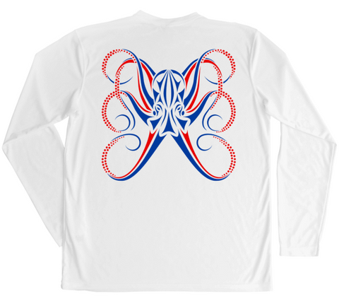 Octopus Red White and Blue Sun Shirt