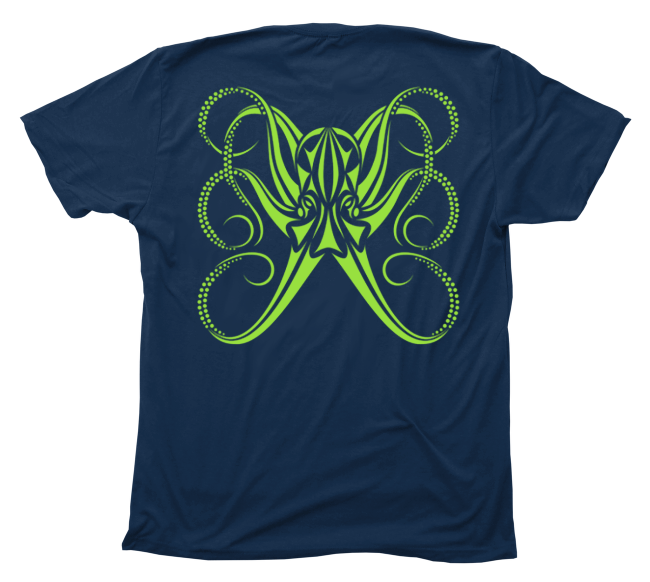 Octopus T-Shirt | Scuba Diving, Boating & Fishing Octo Tee Medium / Navy