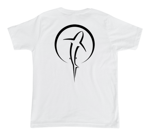 Kids Shark T-Shirt - White Shark Zen Shirt - Back