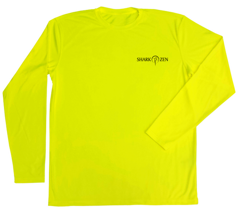 Fishing Long Sleeve Shirt | Safety Yellow Shark Swim Shirt XX-Large / Safety Yellow
