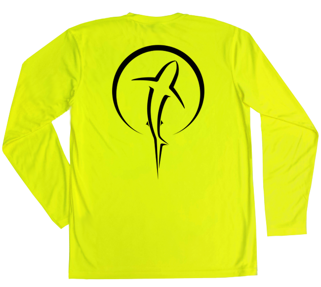 Fishing Long Sleeve Shirt Safety Yellow Shark Swim Shirt Shark Zen
