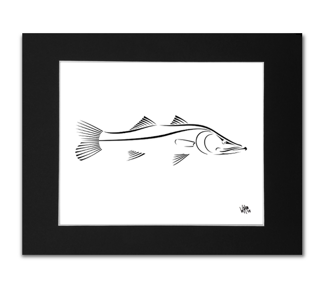 Snook Art Print  Black and White Snook Wall Art – Shark Zen