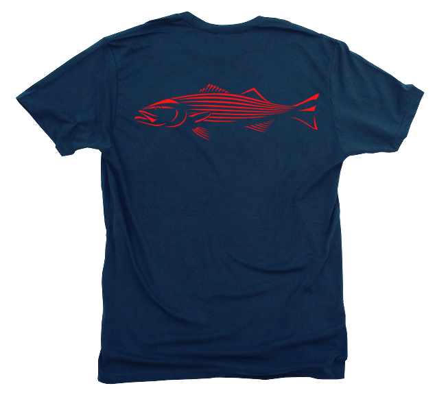 Striped Bass T-Shirt  Striper Fishing Black Tee – Shark Zen
