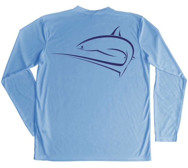 Long Sleeve Swimming Shirt | UPF Thresher Shark Shirt Medium / Columbia Blue