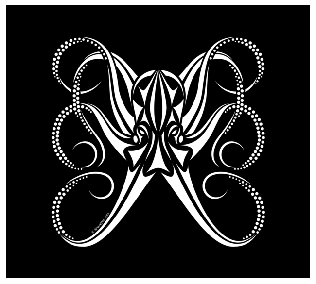 Octopus Car Decal - White Vinyl Tribal Decal For Car Window Or Boat