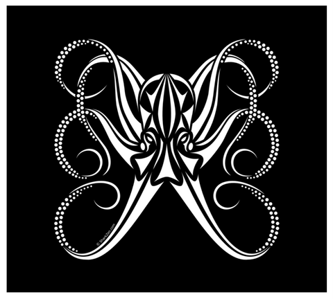 Octopus Car Decal - White Vinyl Tribal Decal For Car Window Or Boat