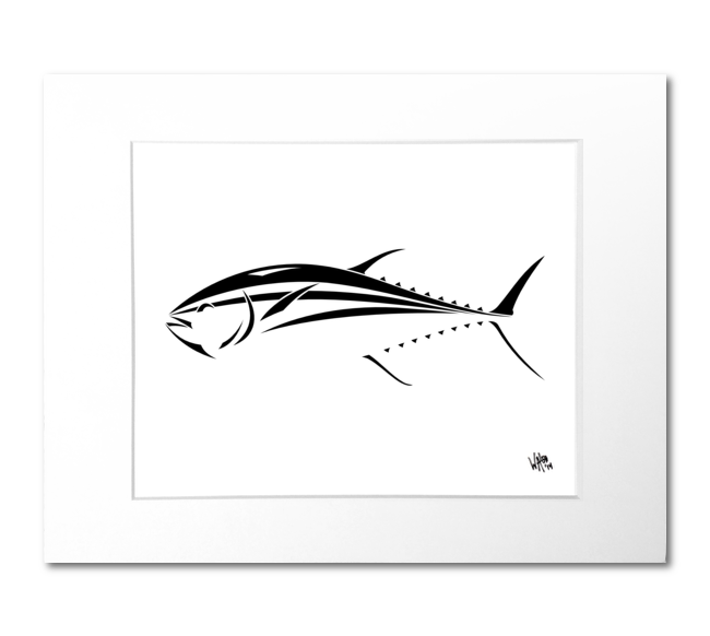 Bluefin Tuna Art Print - White Matting