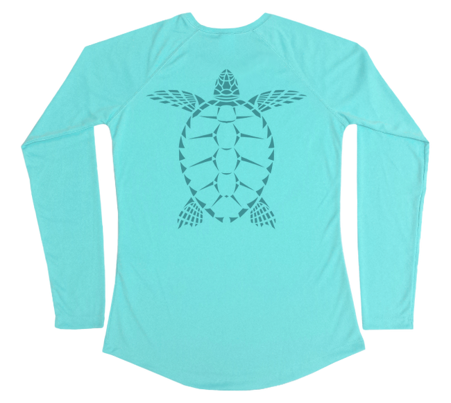 Swim Shirt for Women | Sea Turtle UV Protective L/S X-Large / Water Blue