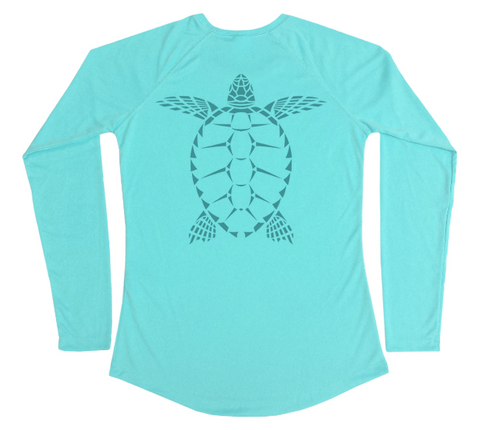 Swim Shirt for Women - Sea Turtle UV Protective Long Sleeve Shirt