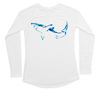 Womens Long Sleeve UV Water Camouflage Great White Shark Swim Shirt
