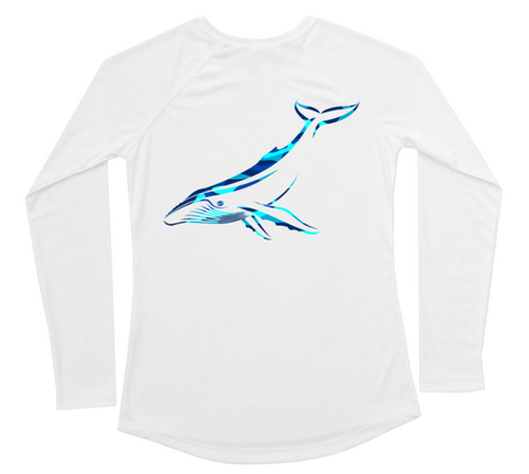 Womens Long Sleeve UV Water Camouflage Humpback Whale Swim Shirt