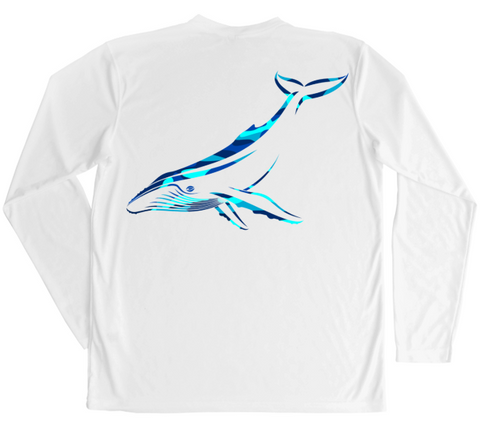 Men's Long Sleeve UV Water Camouflage Humpback Whale Swim Shirt