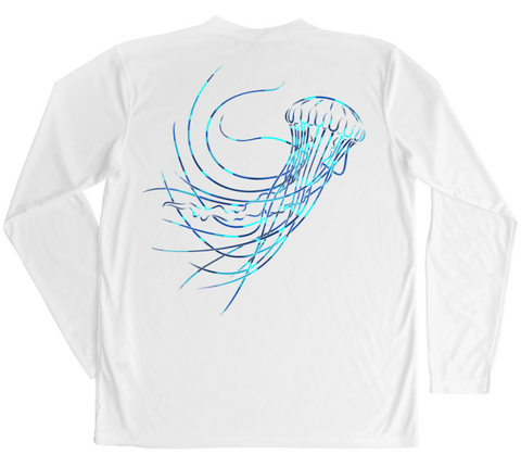 Men's Long Sleeve UV Water Camouflage Jellyfish Swim Shirt