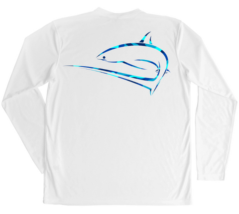 Men's Long Sleeve UV Water Camouflage Thresher Shark Swim Shirt