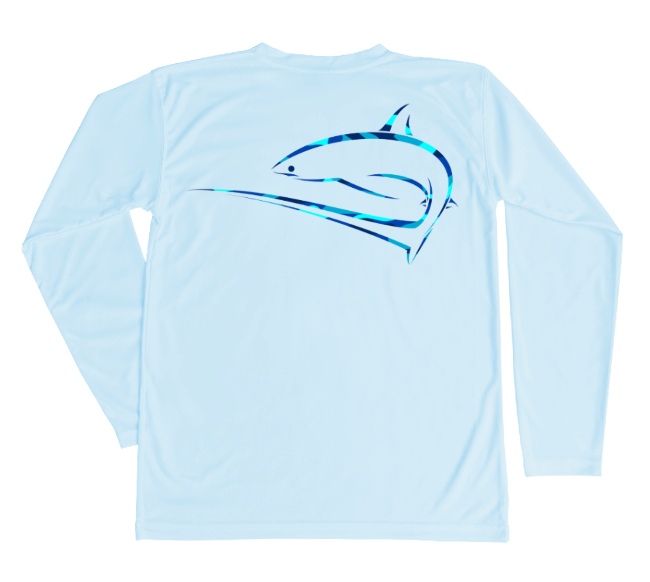 Thresher Shark Performance Shirt (Kids - Arctic Blue / Water Camo)