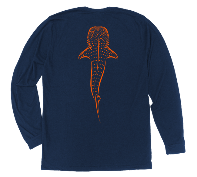 Whale Shark Long Sleeve T-Shirt Small / Navy