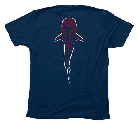 Whale Shark Red White and Blue Navy T-Shirt