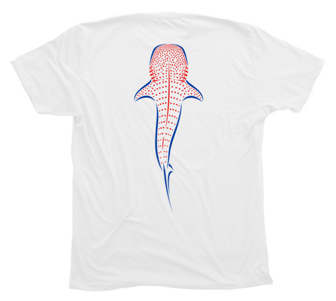 Whale Shark Red White and Blue T-Shirt